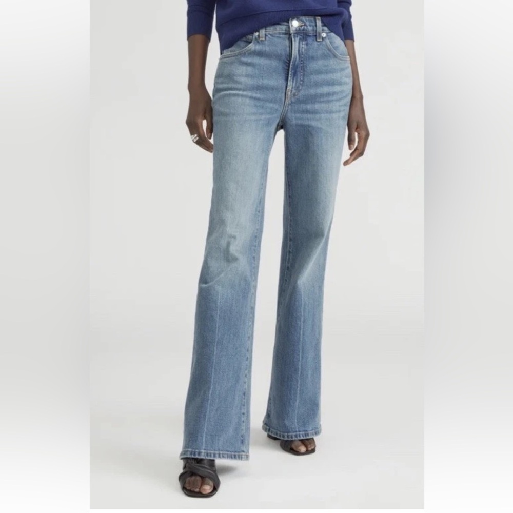 Everlane The High-Rise Flare Jeans in Bright Indigo
